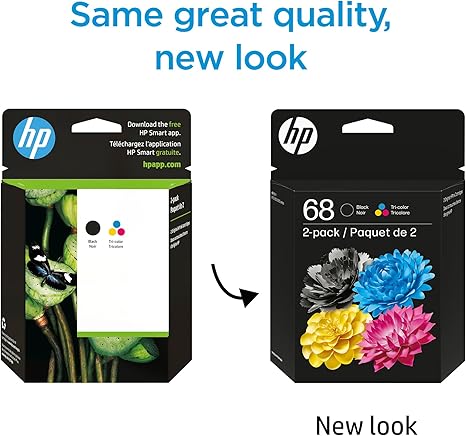 ink2 HP 68 Black/Tri-Color Ink Cartridges (2-Pack) | Works Envy 6100e, 6500e Series | Eligible for Instant Ink